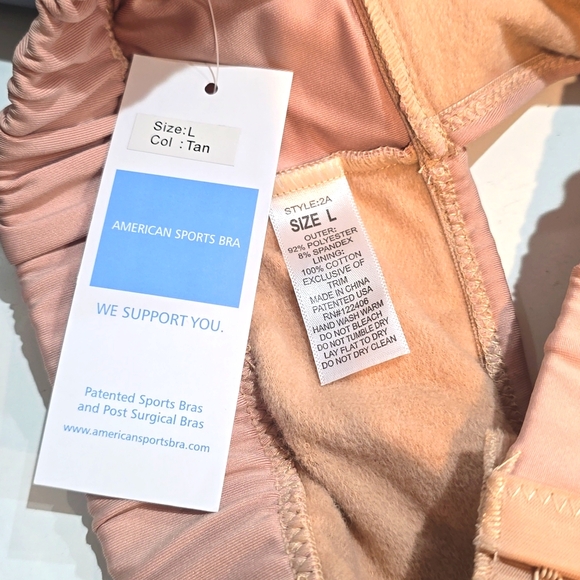 ASB AMERICAN SPORTS BRA SOOTHING BRA TAN COLOR LARGE - Picture 5 of 5